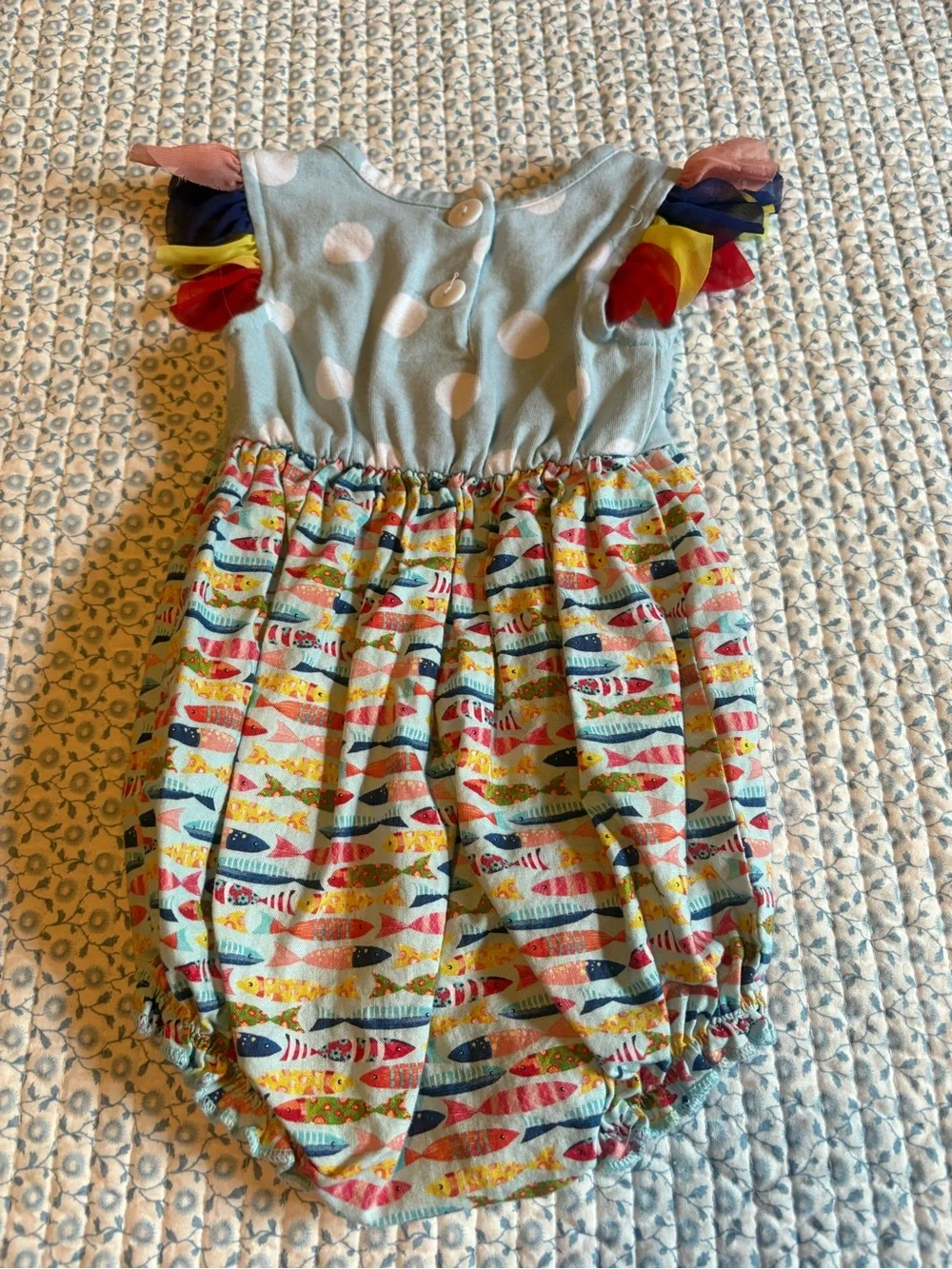 Ricrac & Ruffles Baby Girl Fish Bubble Romper